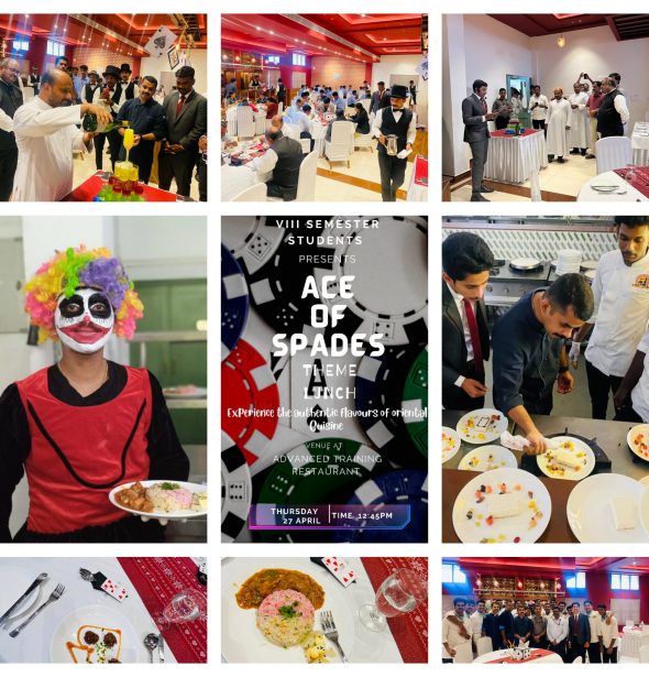 “SJIHMCT Final Year Students Host a Memorable ‘Ace of Spade’ Theme Lunch